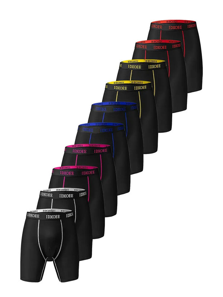 10 Pack Men's Mid-Rise High-Stretch Full Coverage Sporty Cut Anti-Chafing Midway Briefs | dmunderwear variant image