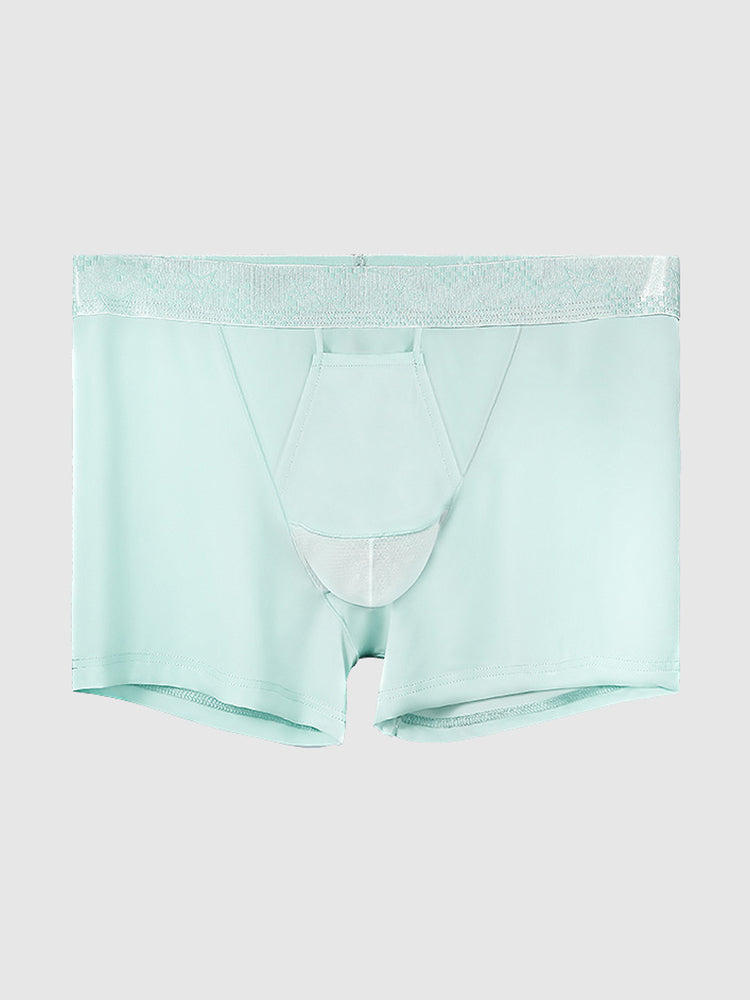 2 Men's Ultra-Thin Ice Silk Detachable Gusset Breathable Trunks | dmunderwear detail image 1