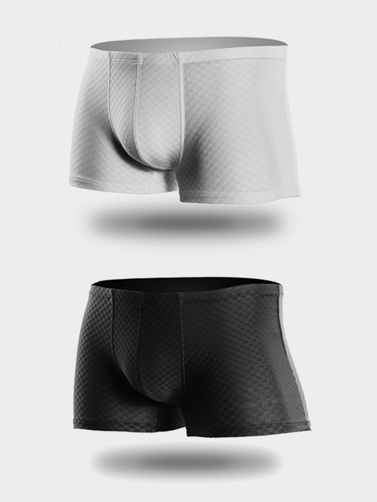 2 Pack Breathable Grid Ice Silk Men's Underwear | dmunderwear variant image