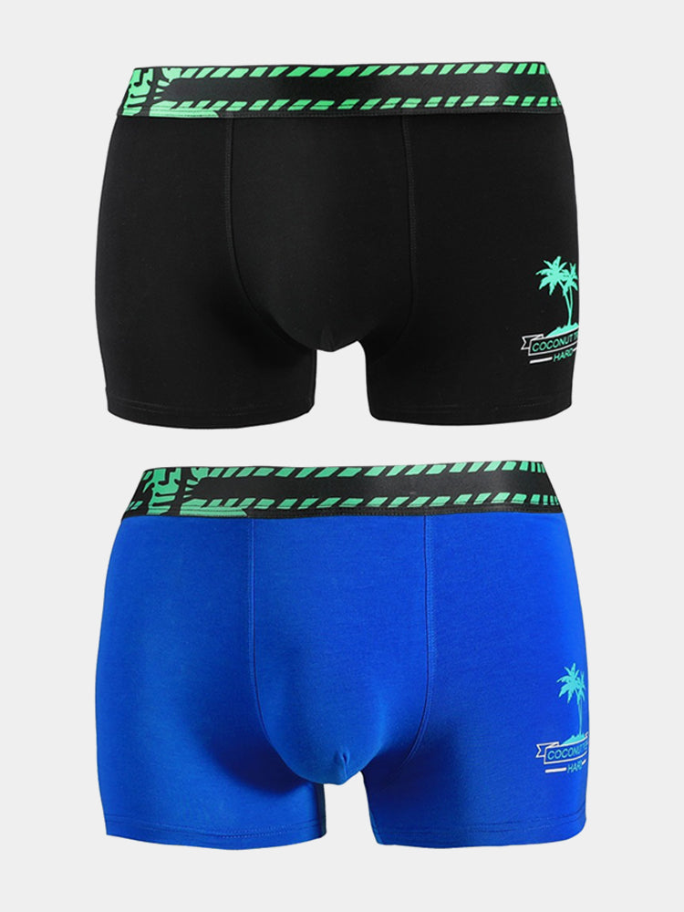 2 Pack Coconut Tree Printed Men's Underwear | dmunderwear variant image