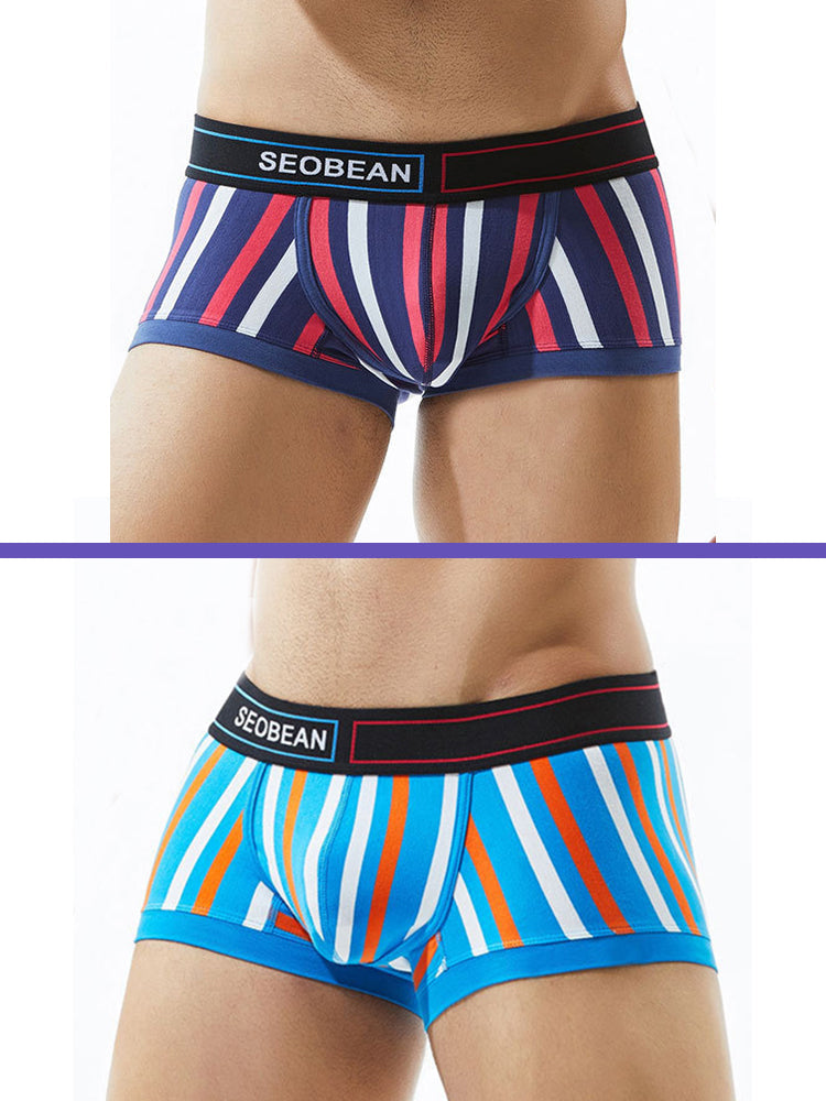 2 Pack Colorful Striped U Convex Pouch Underwear | dmunderwear variant image