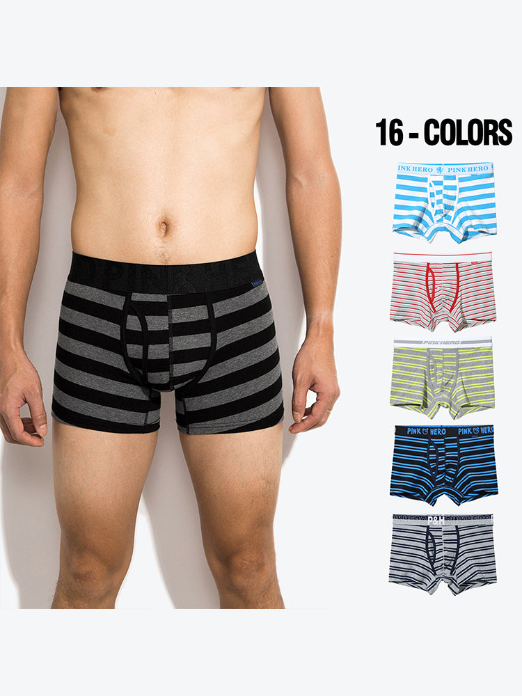 2 Pack European Luxury Brand Personalized Striped Men's Underwear | dmunderwear detail image 1