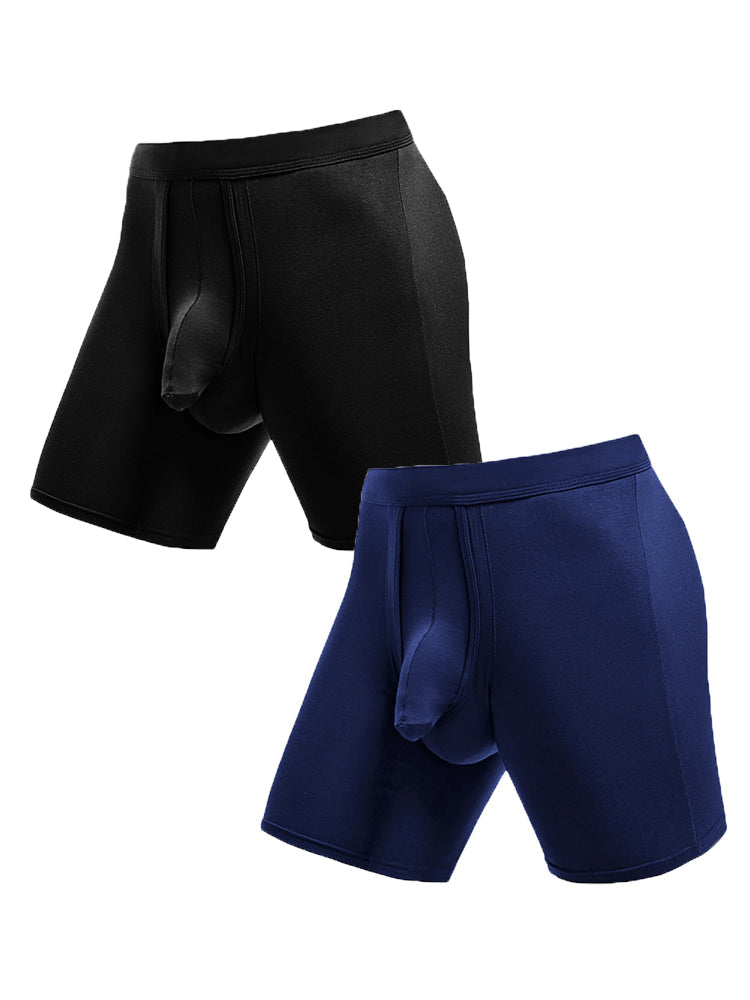 2 Pack Long Boxer Briefs with Separate Pouch | dmunderwear variant image