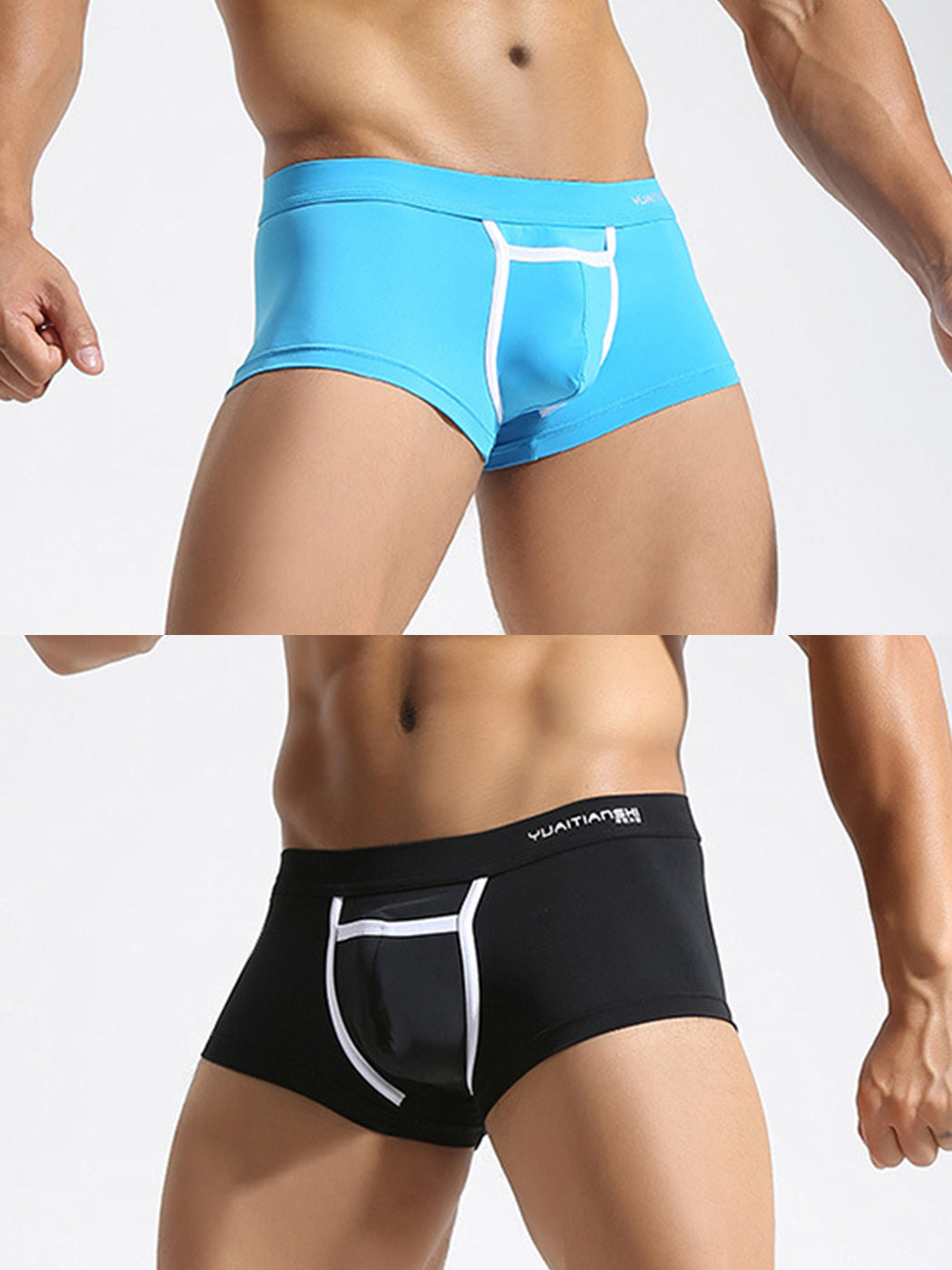 2 Pack Men's Breathable Trunks with Open Fly | dmunderwear variant image