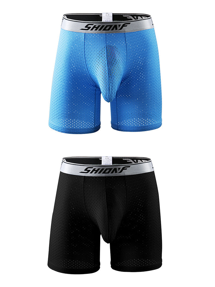 2 Pack Men's Mesh Separate Pouch Boxers Briefs | dmunderwear variant image