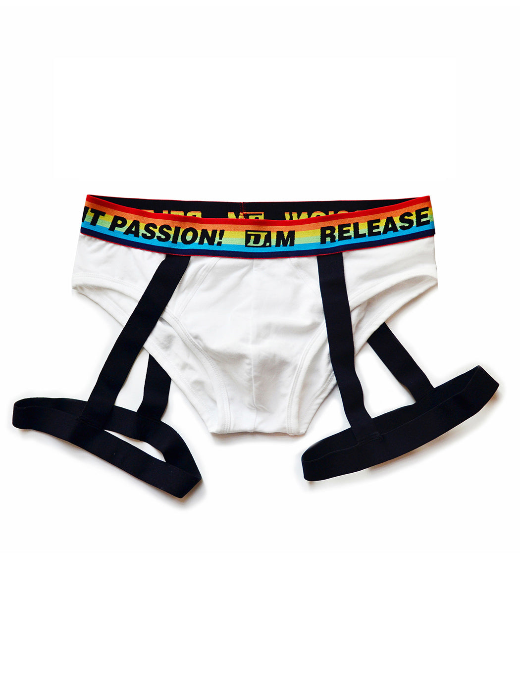 2 Pack Men's Rainbow Solid Color Suspender Briefs | dmunderwear