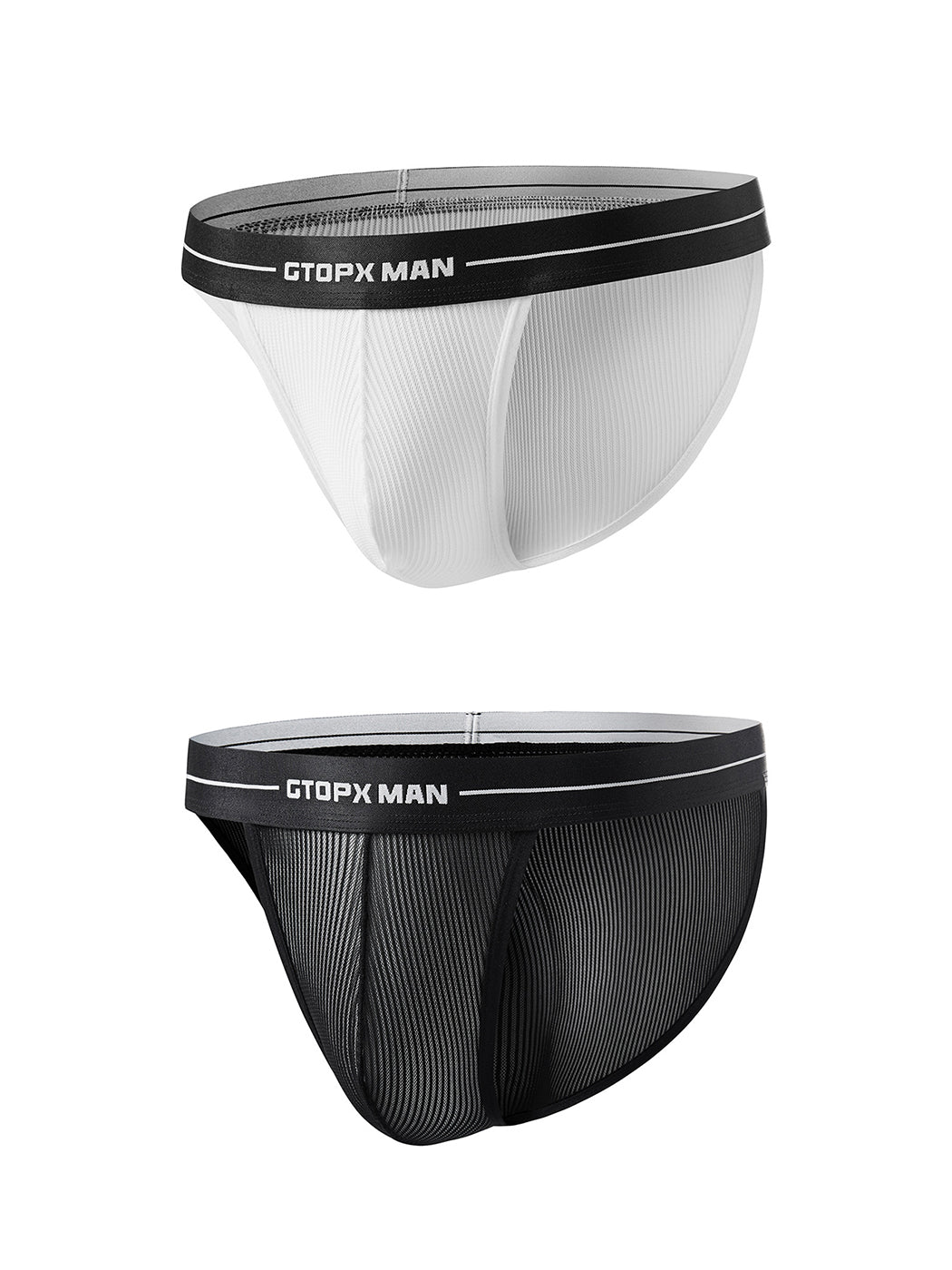 2 Pack Men's Sexy Striped Mesh Briefs | dmunderwear variant image