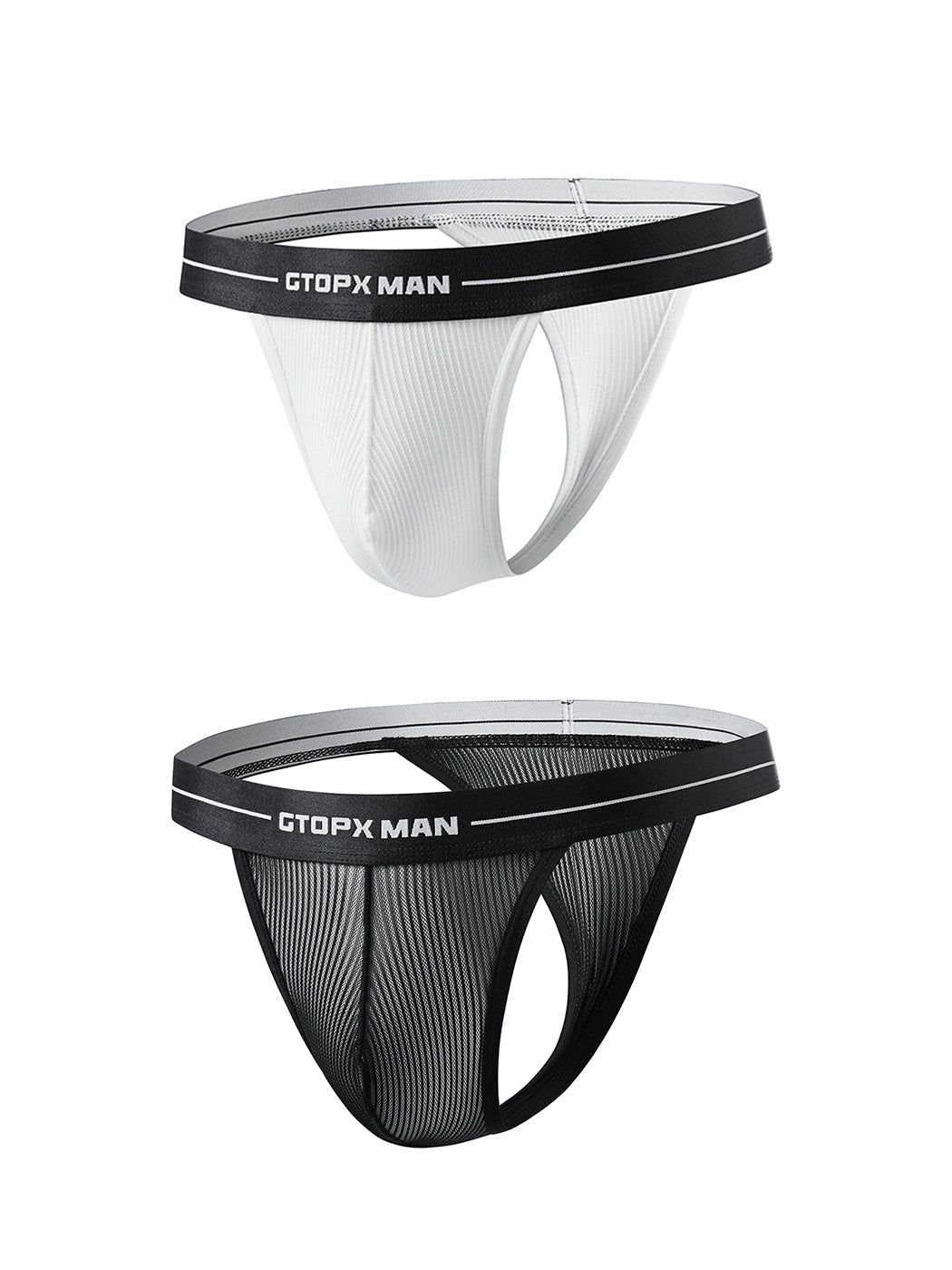 2 Pack Men's Sexy T-Back Mesh Thong | dmunderwear variant image