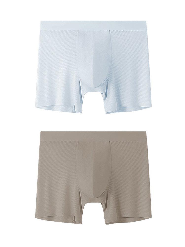 2 Pack Men's Anti-Chafing Mid-Rise Breathable Soft Boxer Briefs | dmunderwear variant image