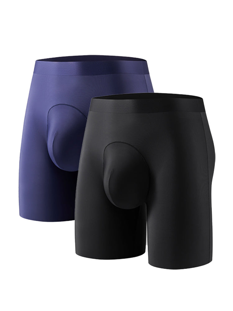 2 Pack Men's Anti-Chafing Seamless Breathable U-Pouch Boxer Briefs | dmunderwear variant image