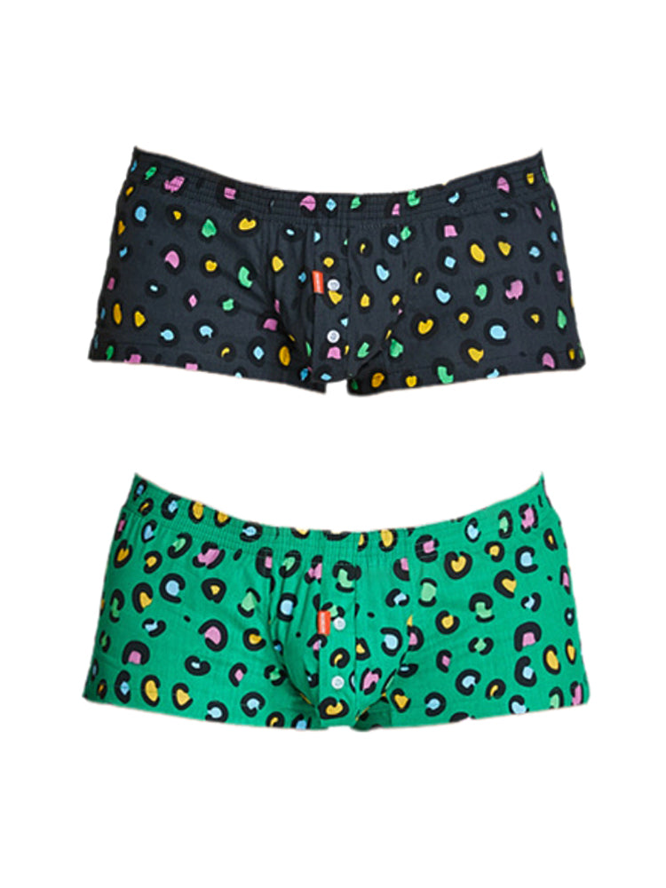 2 Pack Men's Breathable Cotton Printed Low-Rise Seamless Comfort Trunks | dmunderwear detail image 12