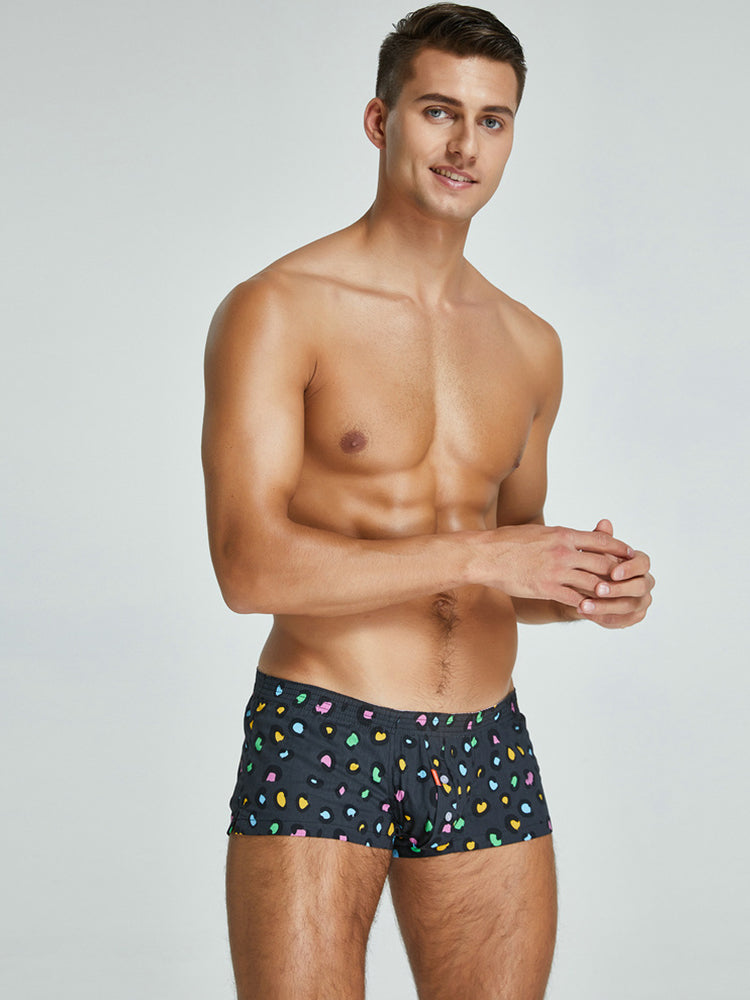 2 Pack Men's Breathable Cotton Printed Low-Rise Seamless Comfort Trunks | dmunderwear detail image 15