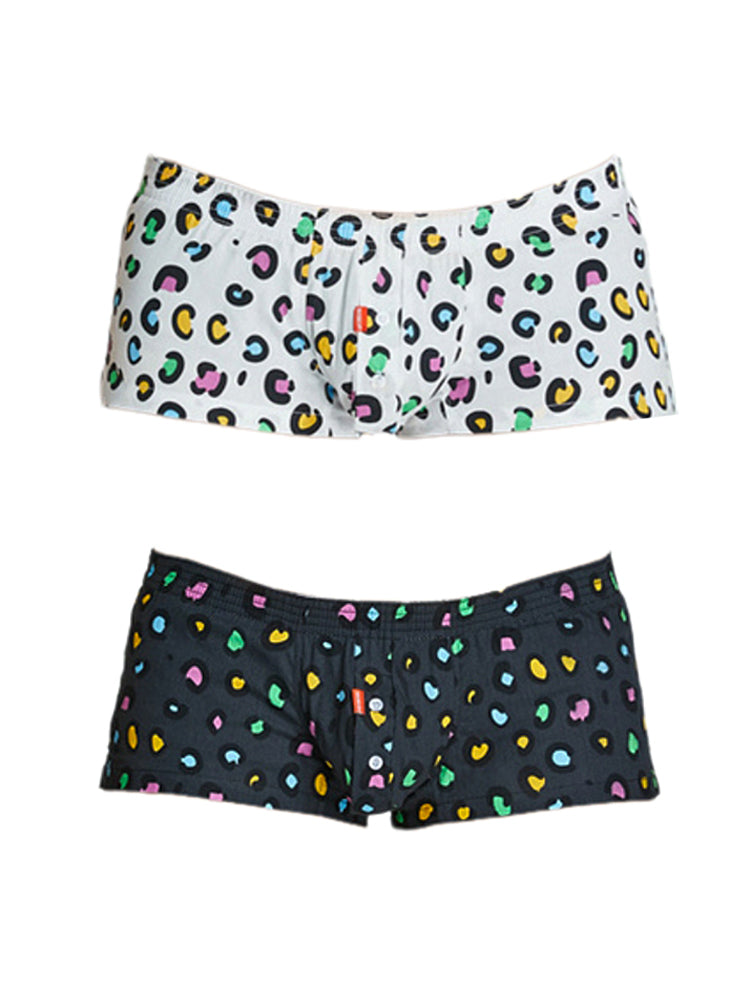 2 Pack Men's Breathable Cotton Printed Low-Rise Seamless Comfort Trunks | dmunderwear variant image
