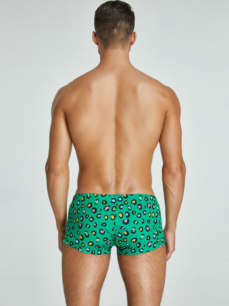 2 Pack Men's Breathable Cotton Printed Low-Rise Seamless Comfort Trunks | dmunderwear detail image 6