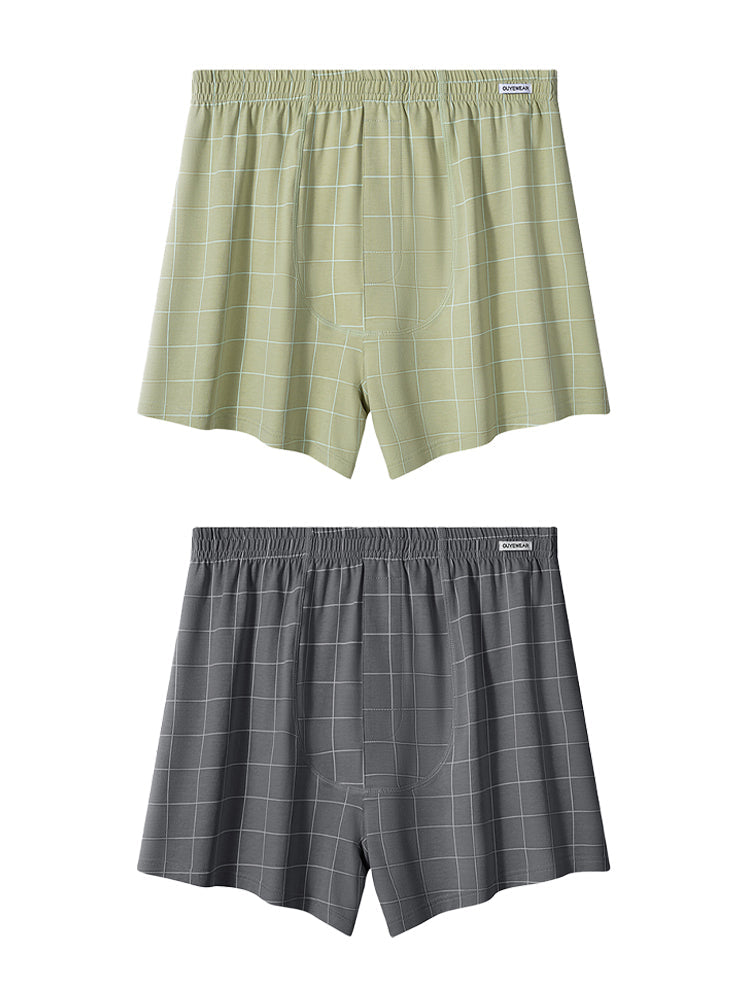 2 Pack Men's Breathable Day-Long Comfort Skin-Friendly Loungewear Shorts | dmunderwear variant image