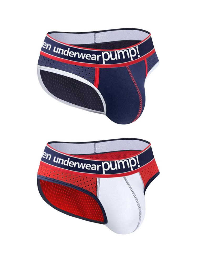 2 Pack Men's Breathable Mesh Comfortable U-convex Large Pouch Sports Briefs | dmunderwear variant image
