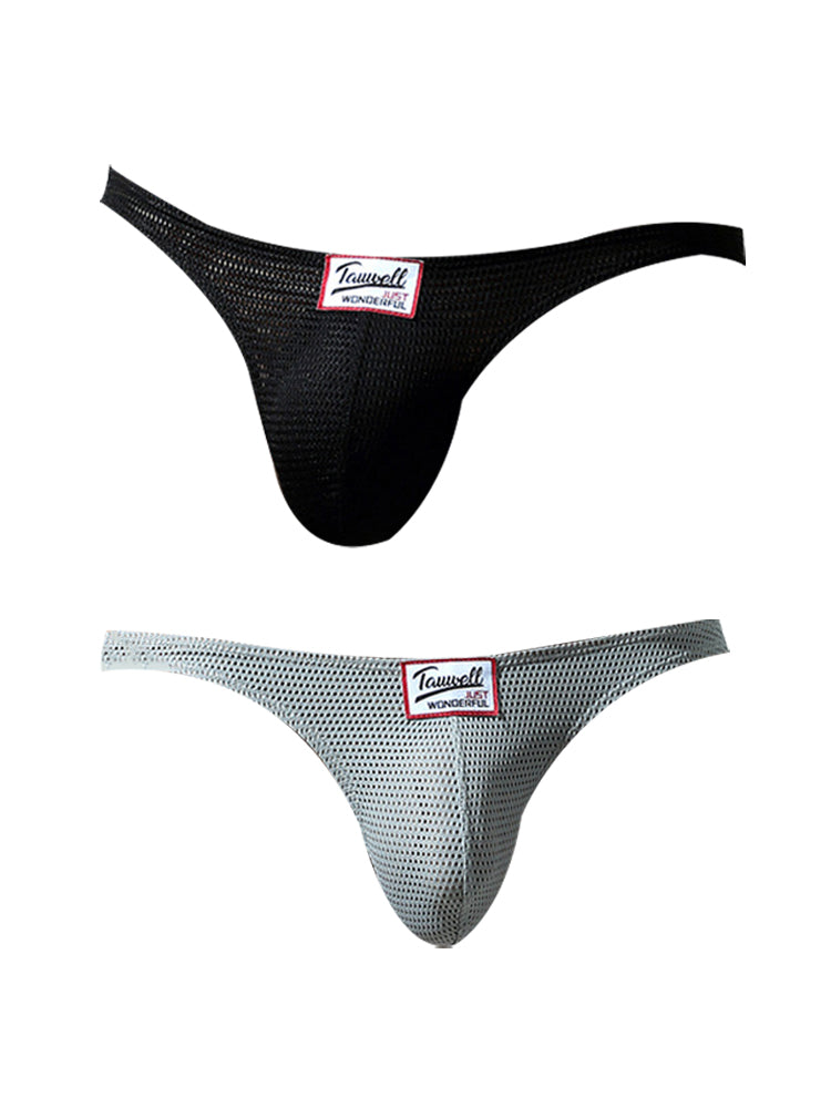 2 Pack Men's Sexy Breathable Mesh Thongs with High Stretch | dmunderwear variant image