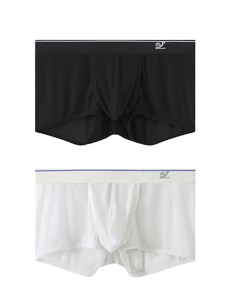 2 Pack Men's Breathable Mesh Trunks with Fly | dmunderwear variant image