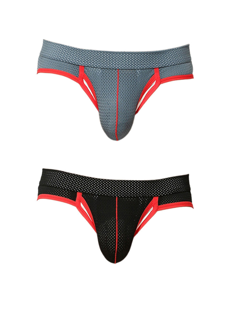 2 Pack Men's Breathable Side-Open Thin and Lightweight Supportive Fit Briefs | dmunderwear variant image