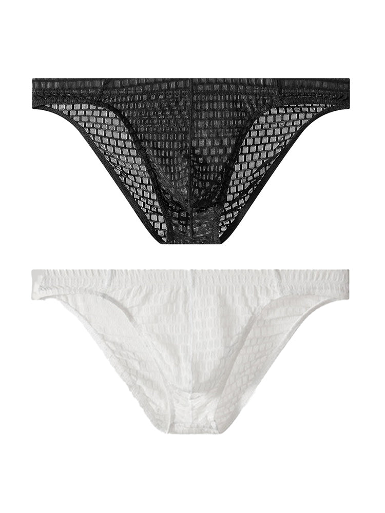 2 Pack Men's Breathable Soft Quick-Dry Mid-Rise Daily Comfort Solid Color Bikini | dmunderwear variant image