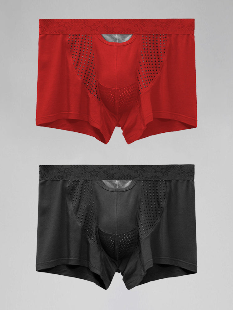 2 Pack Men's Large Pouch Trunks with Separate Pouch | dmunderwear variant image