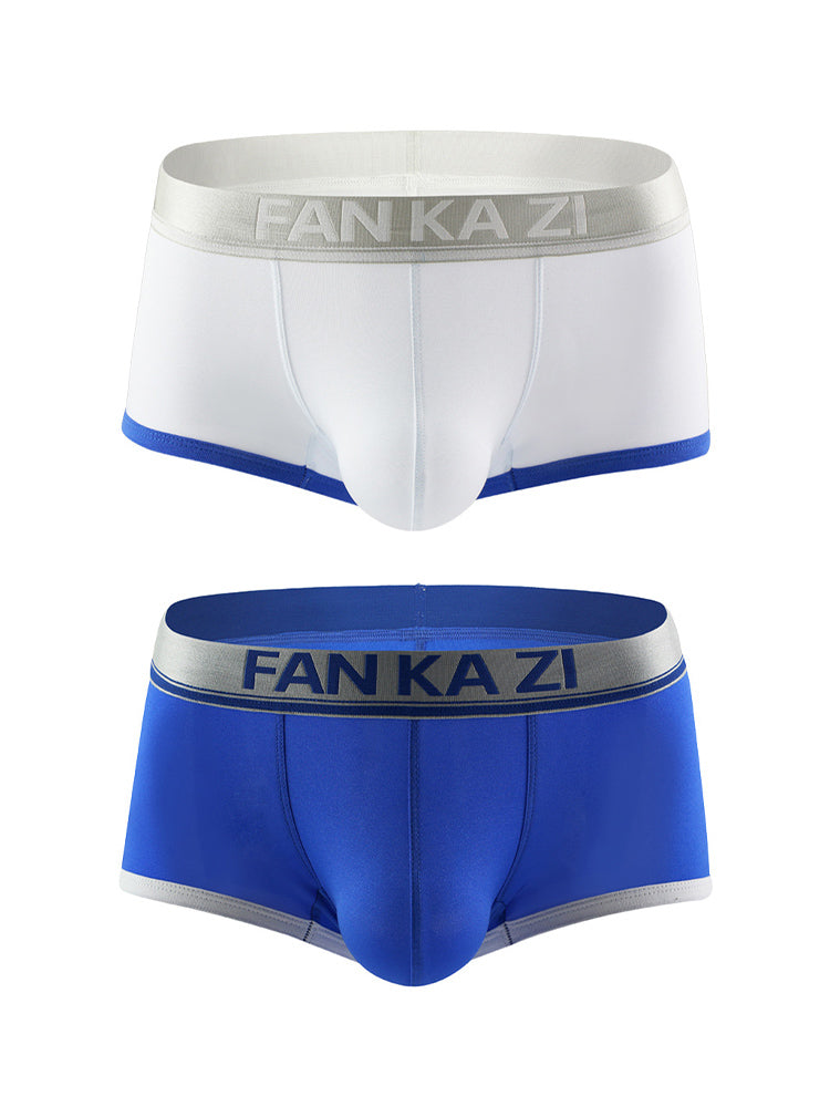 2 Pack Men's Color Block U-Pouch Mid-Rise Sporty Trunks | dmunderwear variant image