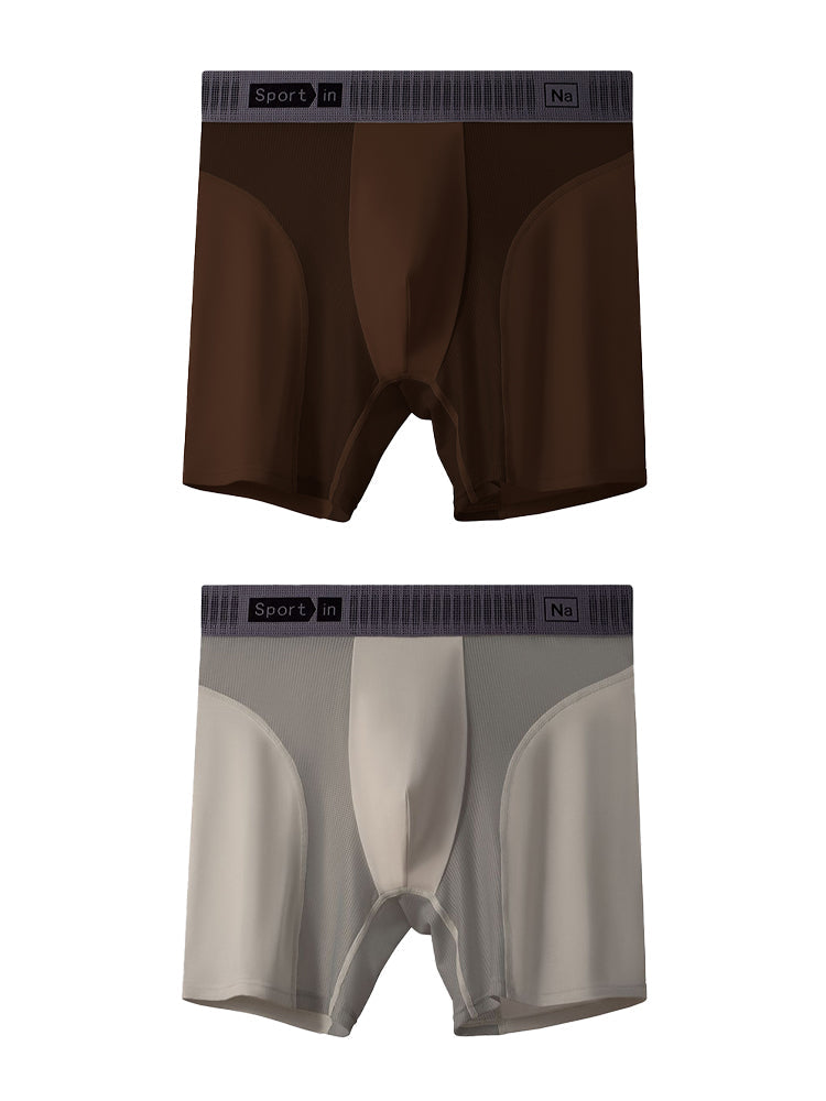 2 Pack Men's Comfort Modal Anti-Chafing Long-Leg Sports Midway Briefs | dmunderwear variant image