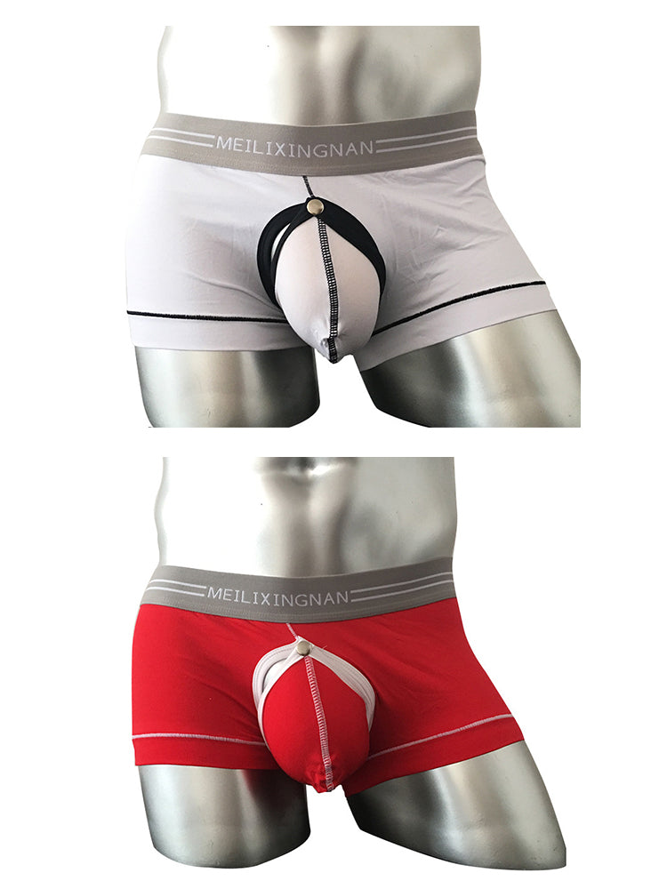 2 Pack Men's Detachable Pouch Breathable Boxer Briefs | dmunderwear variant image