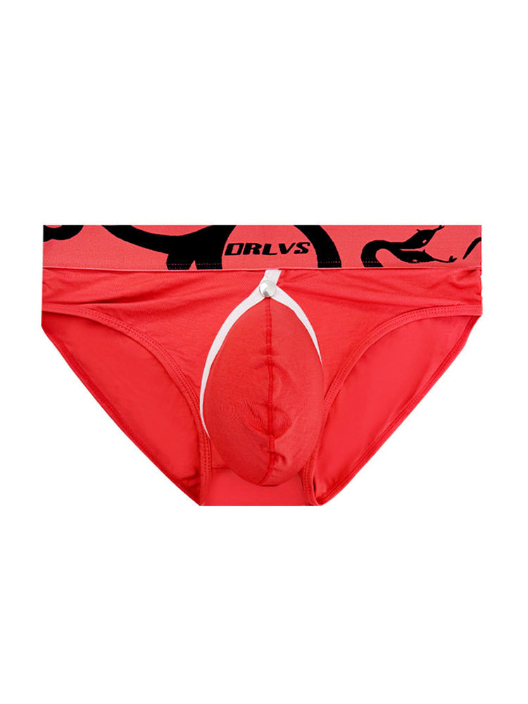 2 Pack Men's Detachable Pouch Open-Crotch Breathable Modal Soft Briefs | dmunderwear detail image 1