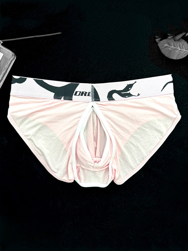 2 Pack Men's Detachable Pouch Open-Crotch Breathable Modal Soft Briefs | dmunderwear detail image 11