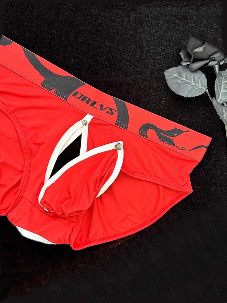 2 Pack Men's Detachable Pouch Open-Crotch Breathable Modal Soft Briefs | dmunderwear detail image 13