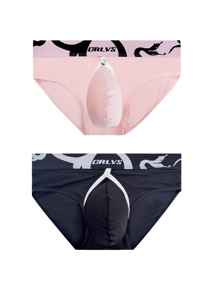 2 Pack Men's Detachable Pouch Open-Crotch Breathable Modal Soft Briefs | dmunderwear detail image 14