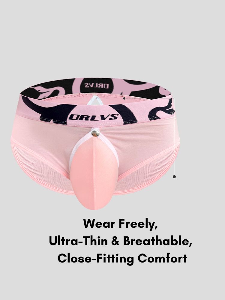 2 Pack Men's Detachable Pouch Open-Crotch Breathable Modal Soft Briefs | dmunderwear detail image 6