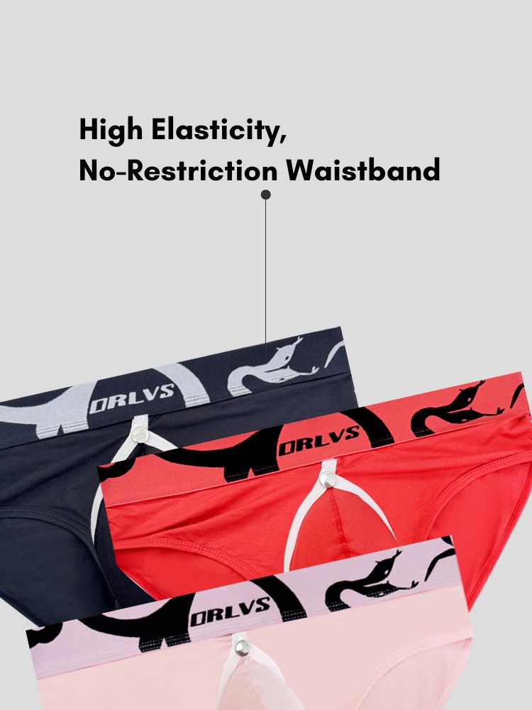 2 Pack Men's Detachable Pouch Open-Crotch Breathable Modal Soft Briefs | dmunderwear detail image 7