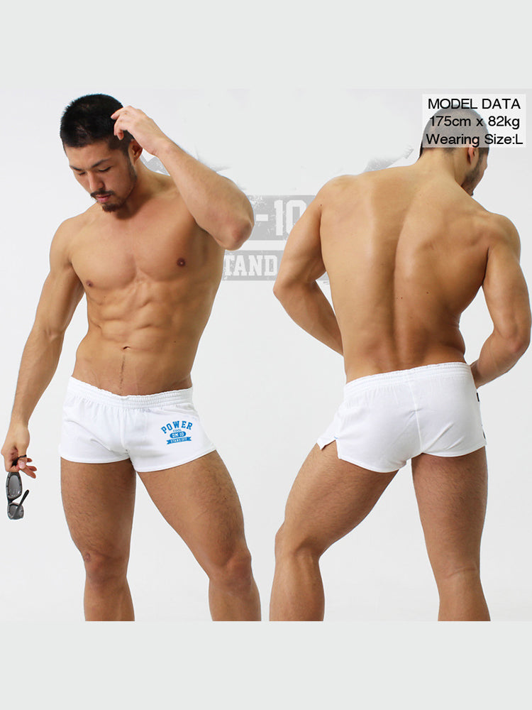 2-pack Men's DM Printed Lettering Low Waist Sexy Cotton Boxer Shorts | dmunderwear detail image 1