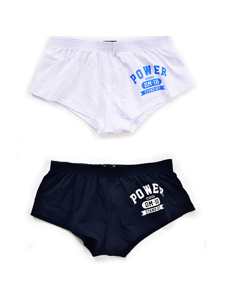 2-pack Men's DM Printed Lettering Low Waist Sexy Cotton Boxer Shorts | dmunderwear variant image