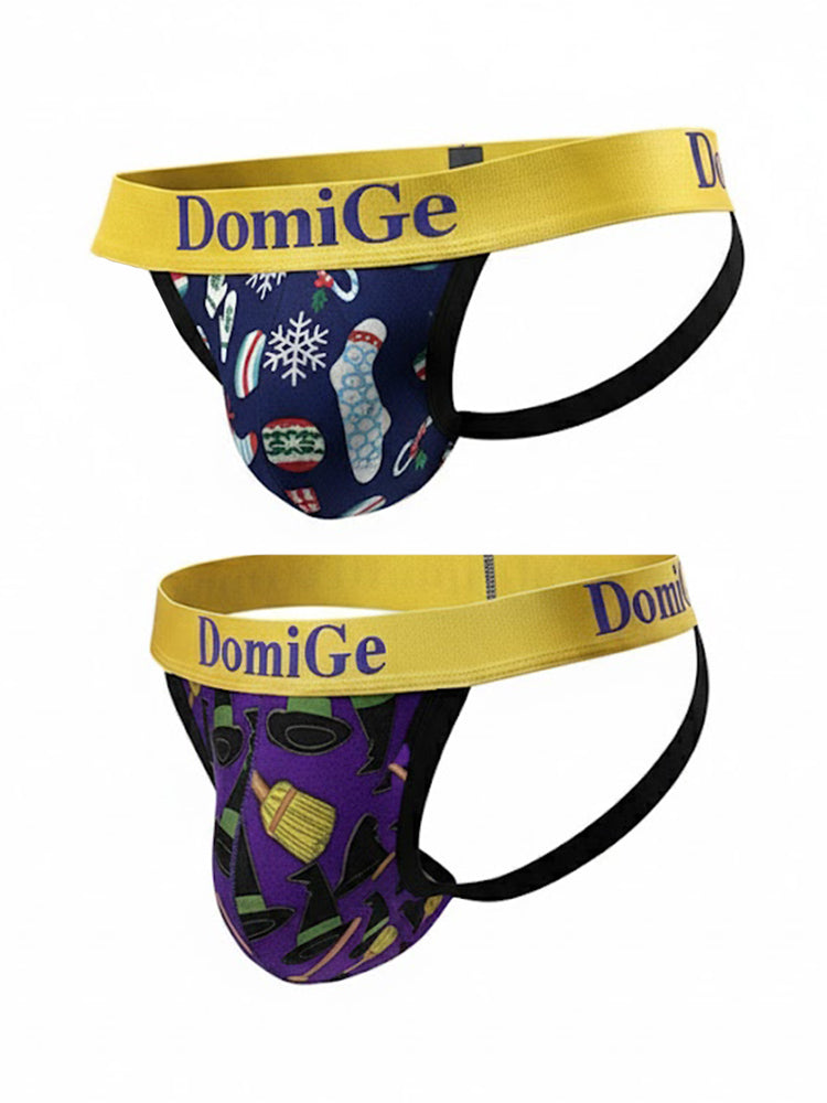 2 Pack Men's Fun Print Breathable Low-Rise Jockstrap | dmunderwear variant image