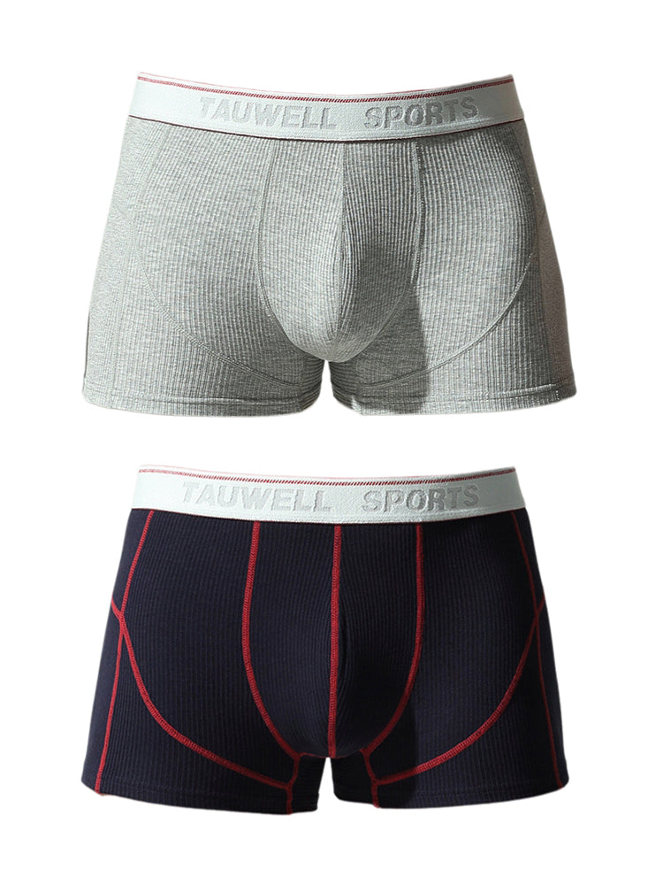 2 Pack Men's Mid-Rise Solid Color Seamless Soft & Comfort Stretch Fit Trunks | dmunderwear variant image