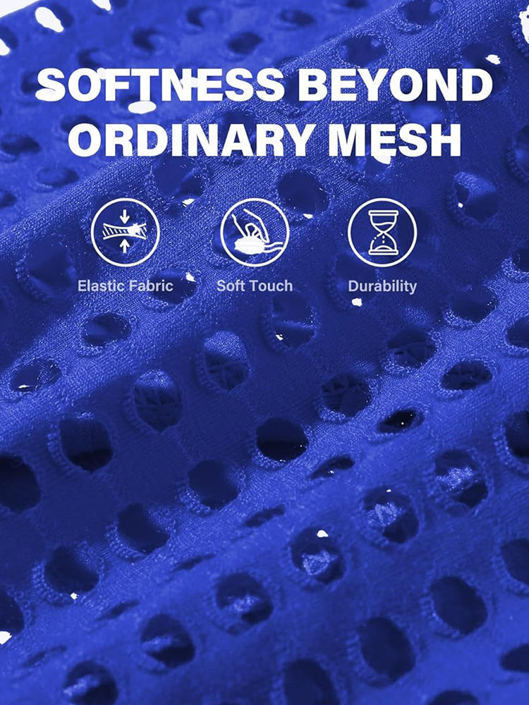 2 Pack Men's Hollow Mesh Sexy Trendy Moisture-Wicking Trunks | dmunderwear detail image 17