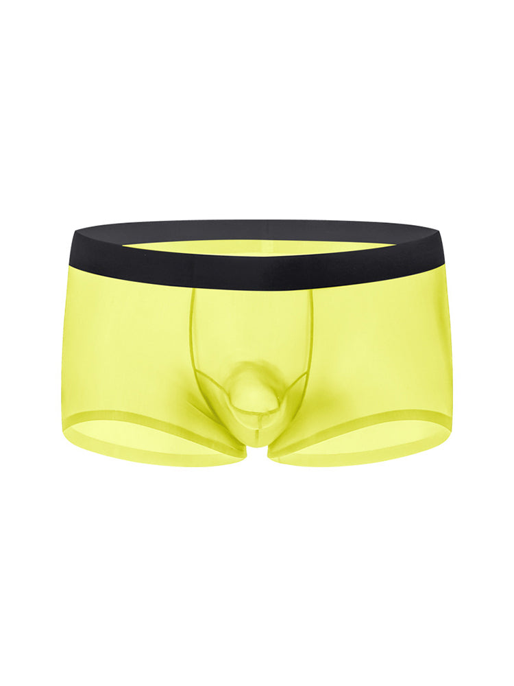 2 Pack Men's Ice Silk Separated Pouch Breathable Stretch Fit Trunks | dmunderwear detail image 1