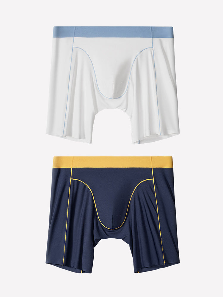 2 Pack Men's Ice Silk Sports Anti-Chafing Extended-Length Boxers Briefs | dmunderwear variant image