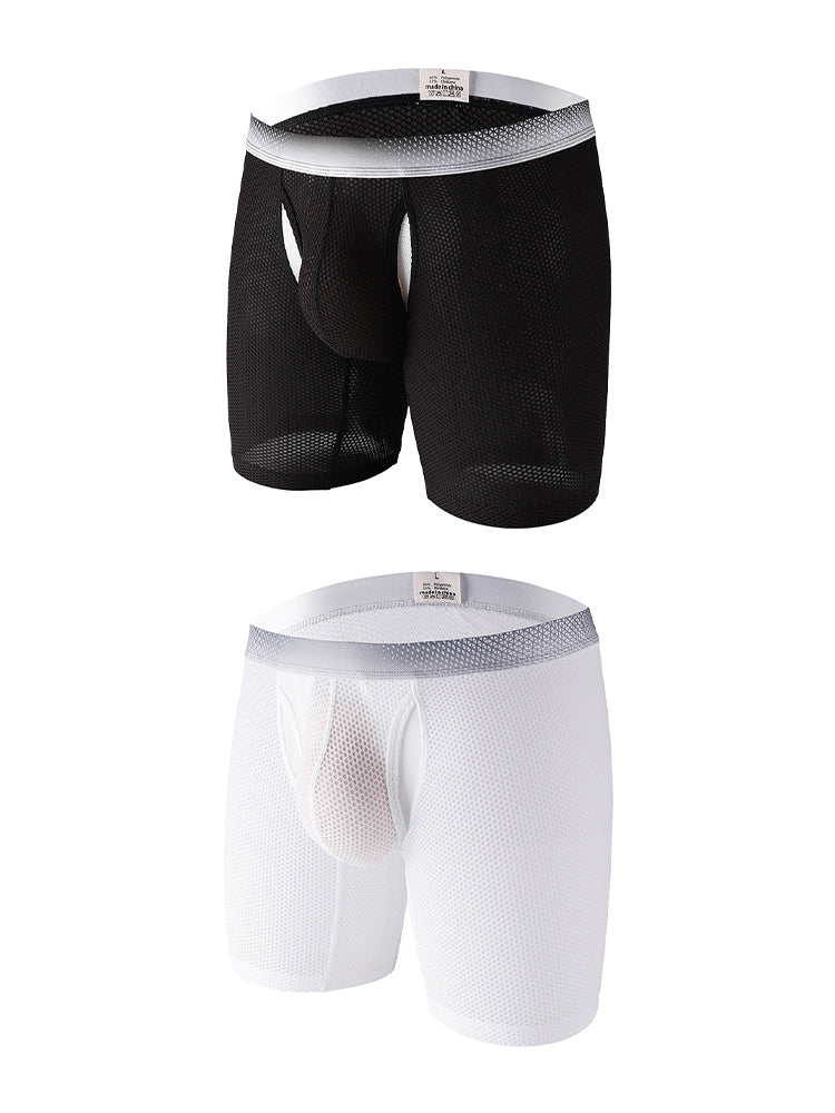2 Pack Men's Ice Silk Ultra-Soft Mesh Breathable Cooling Comfort Midway Briefs | dmunderwear variant image
