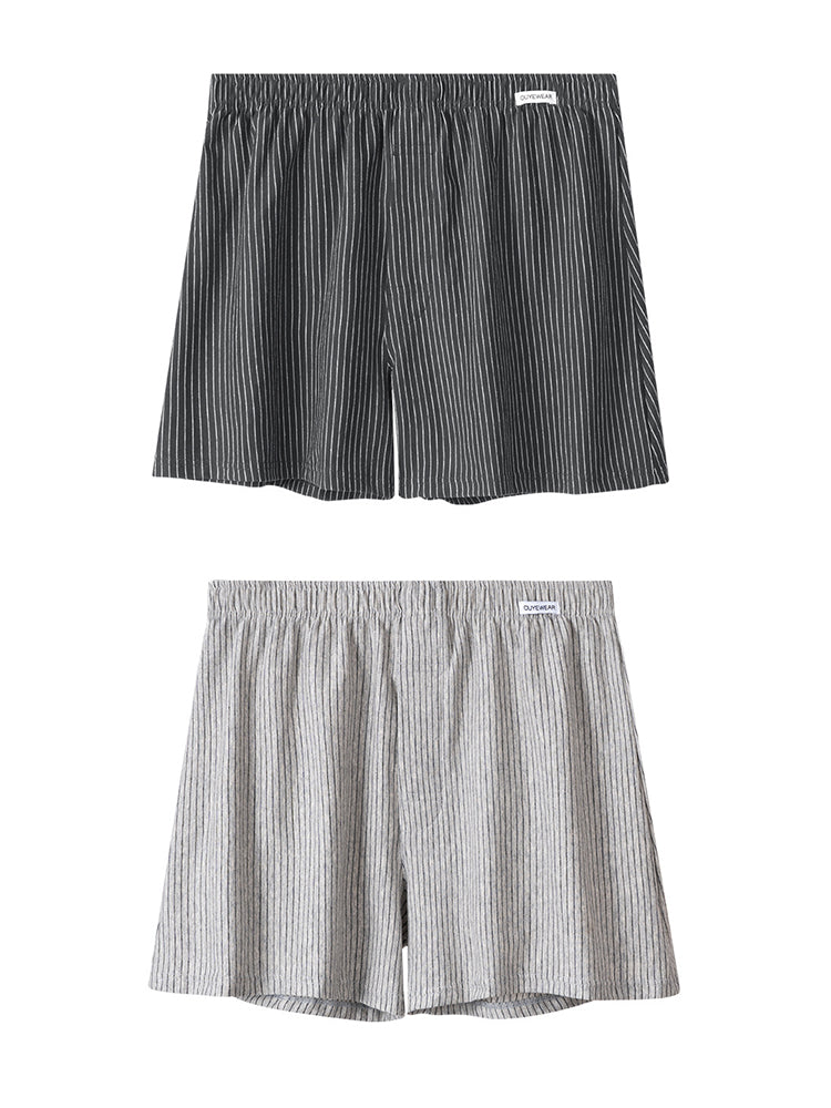 2 Pack Men's Loose Fit Ultra-Soft Cotton Comfy Loungewear Shorts | dmunderwear variant image