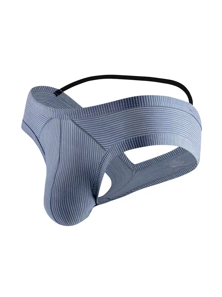 2 Pack Men's Low Rise Back Hollow 3D U-convex Large Pouch T-Back Briefs | dmunderwear detail image 1