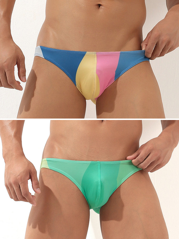 2 Pack Men's Low-Rise Color-Blocking Bikini | dmunderwear variant image