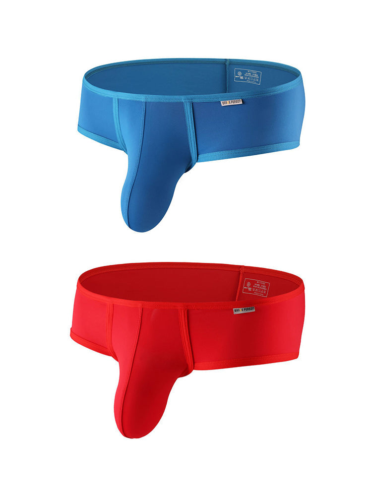 2 Pack Men's Low-Rise Contoured Pouch Stretch Fit Sporty Cut Trunks | dmunderwear detail image 12