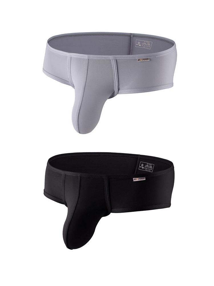2 Pack Men's Low-Rise Contoured Pouch Stretch Fit Sporty Cut Trunks | dmunderwear detail image 7