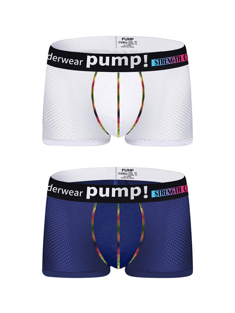 2 Pack Men's Athletic Mesh Trunks with Sculpted Pouch and Stretch Fit | dmunderwear detail image 12