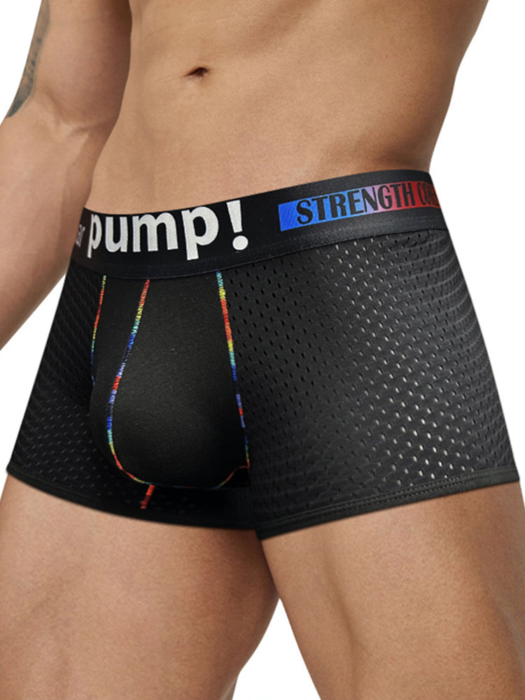 2 Pack Men's Athletic Mesh Trunks with Sculpted Pouch and Stretch Fit | dmunderwear detail image 13