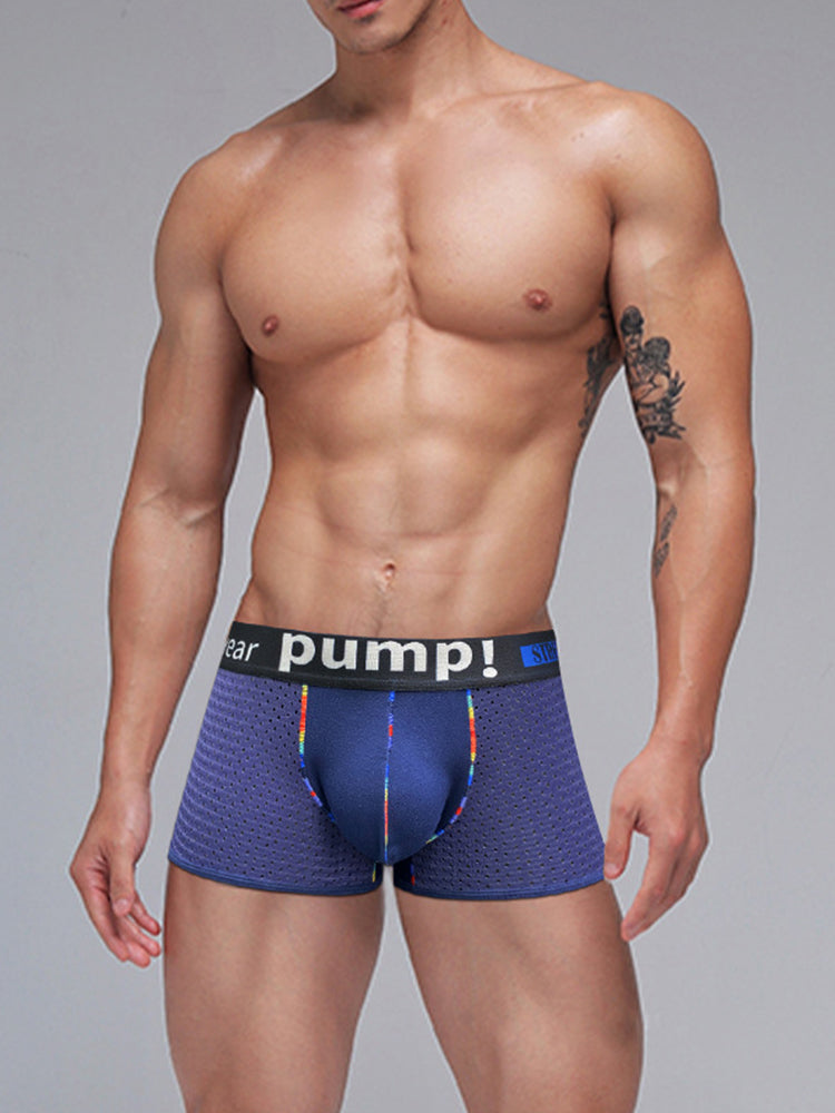 2 Pack Men's Athletic Mesh Trunks with Sculpted Pouch and Stretch Fit | dmunderwear detail image 15